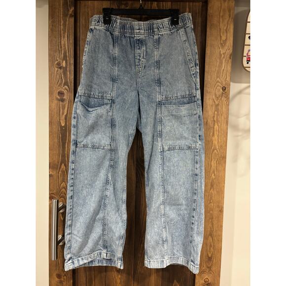 Gap High Rise Wide Leg Pull On Jeans Large - Picture 3 of 5